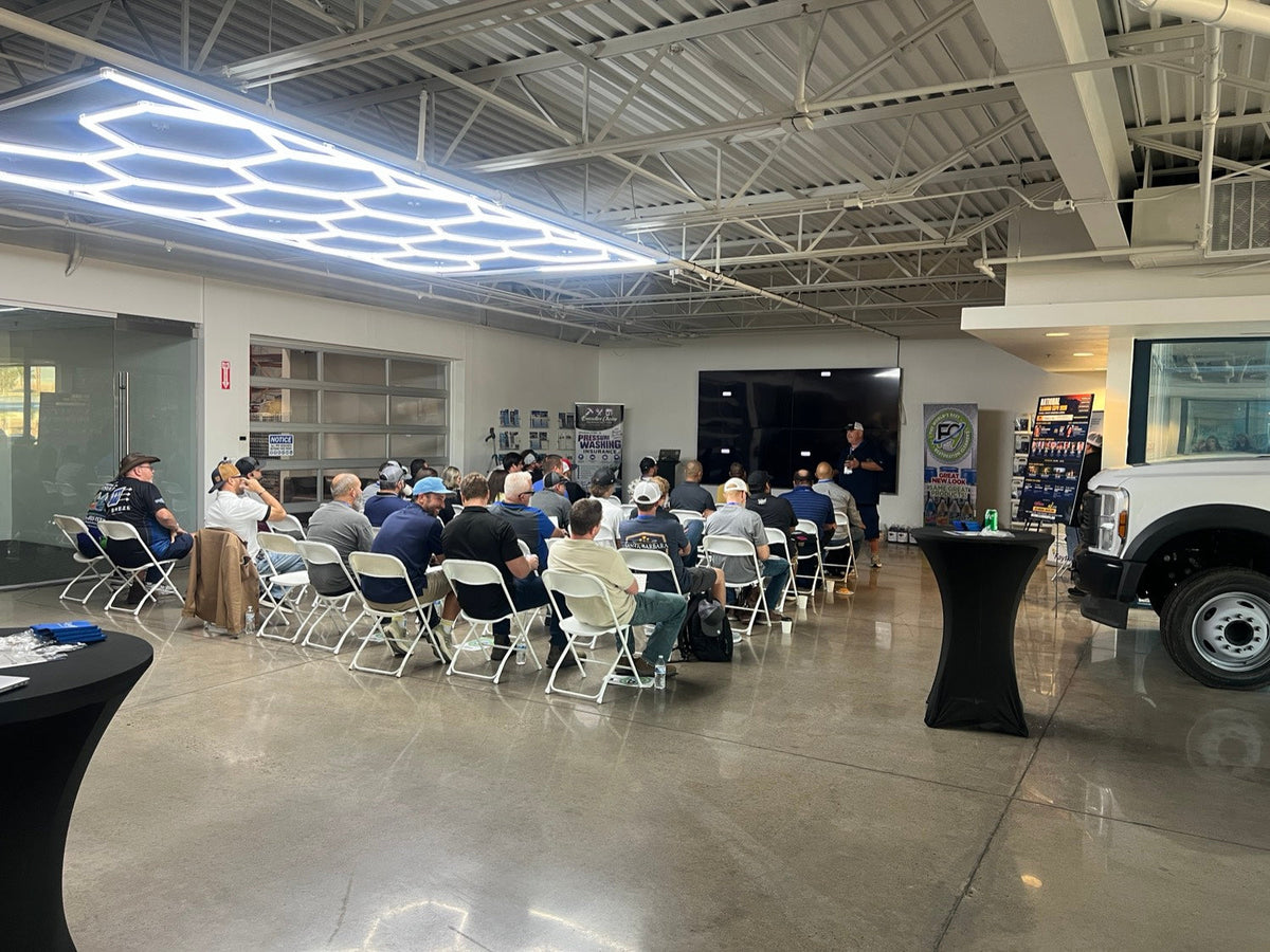 Classroom at the Phoenix parking garage cleaning class